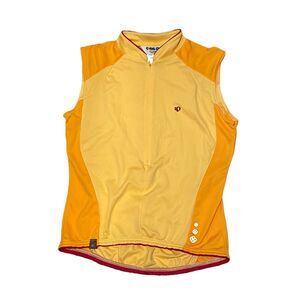 Pearl Izumi Womens Cycling Jersey Top Medium Cap Sleeveless Yellow Orange